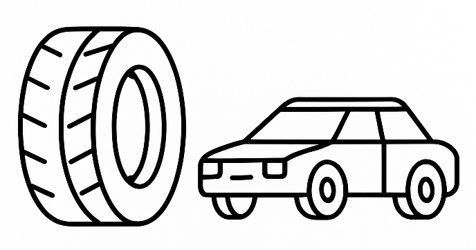 Tire and Car Illustration